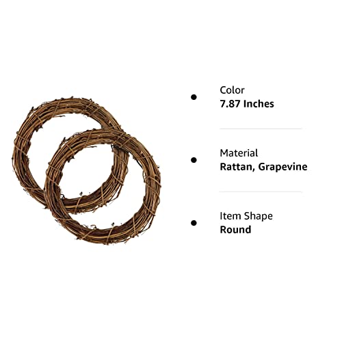 Redbaker 2 Pieces Christmas Grapevine Wreath Natural Grapevine Wreaths Ring Vine Branch Wreath Christmas Roll Rattan Wreath Garland For Diy Christmas Craft Or Wedding Decors #TOP7