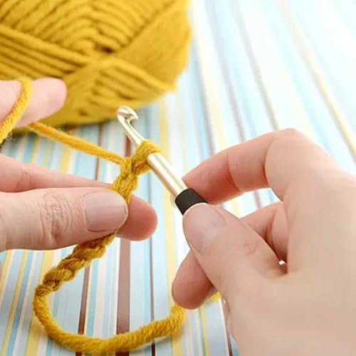 Klyeola Ergonomic Crochet Hook Set, 8Pcs Aluminum Crochet Hooks with Soft Comfortable Handle, Smooth Knitting Needles for Arthritic Hands, Beginners, and DIY Crochet or Knitting Projects Gold Head by Klyeola - Image 3