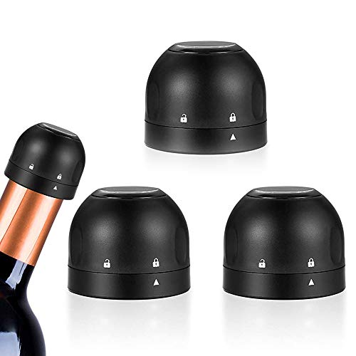 3 PCS Wine Bottle Stopper,Champagne Stopper, Reusable Silicone Sealed Wine Bottle Saver, Bottle Sealer Wine Vacuum Stopper for Beer Champagne Corks Alcohol Sparkling Wine