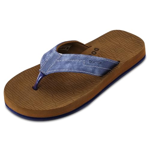 Image of DOCTOR EXTRA SOFT Men's Comfortable Tpr Slippers With Cushion Footbed For Adult|Orthopedic & Light Weight|Stylish & Anti-Skid|Waterproof Everyday Casual Durable Dr. Home Flip Flops Gents & Boys D-37