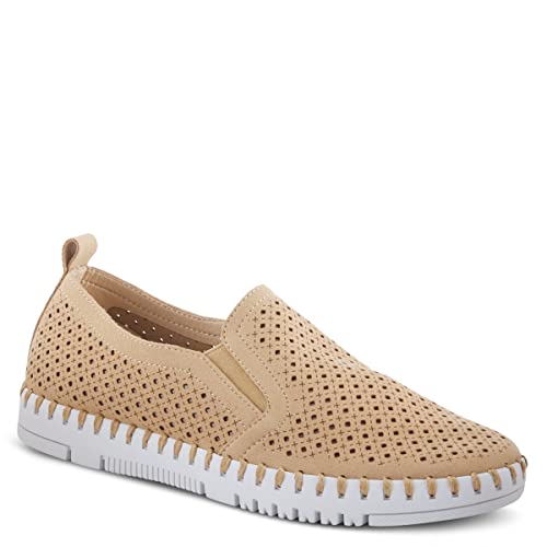 Image of PATRIZIA Surfie Women's Slip-On Shoes - Perforated Microfiber with Leather Insole, Flexible Rubber Sole, and 1 inch Heel for All-Day Comfort