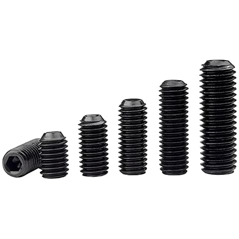 Oneyijun 20 Pcs M8 x 8mm Hex Socket Grub Screw Cup Point Black Alloy Steel Cover