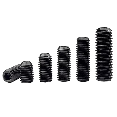 Oneyijun 20 pièces M8 x 6mm Vis à six pans creux Vis sans tête Vis à tête creuse Vis Le noir Acier allié Vis de pression Cover