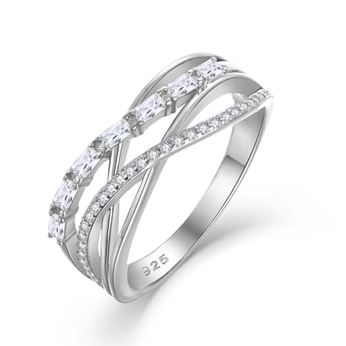 Bague Femme Argent 925 Eternité Tordue : le cadeau idéal avec pierre de naissance en oxyde
