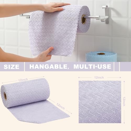Image of 80 Pack Microfiber Cleaning Cloth Roll Reusable Paper Towels 12 inchx12 inch Tear Away Cloth,Absorbent Dish Rags for House Kitchen,Wash Cloths,Lint Free Rags for Window Cars Cleaning Supplies