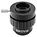 Yanmis 0.5X C-Mount 1/2 CTV Adapter Objective Lens, 0.5X Auxiliary Objective Lens for Video Digital Camera Trinocular Stereo Microscope, Black, Metal, Aluminum alloy, Glass Lens