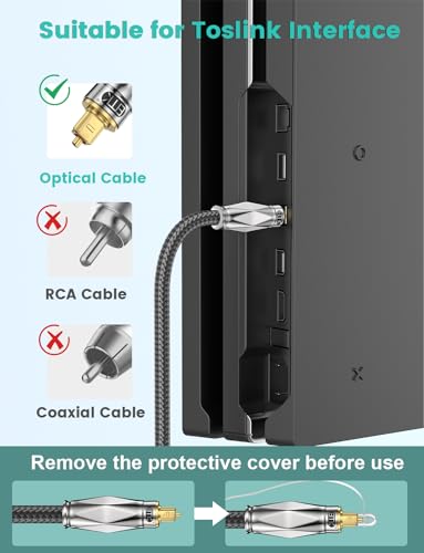 Cable de audio óptico Toslink de 3 metros para televisión y barra de sonido 3