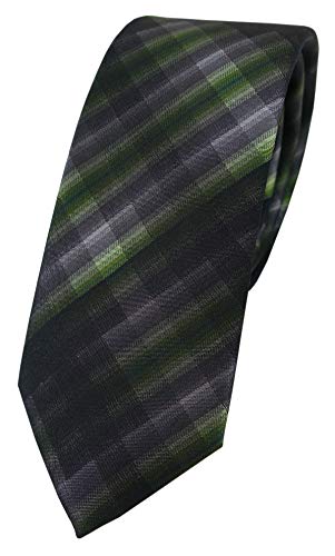 Cravate homme vert en tissage haut de gamme anthracite et noir