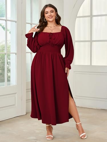 Image of SHESTARR Women's Plus Size Dress Long Sleeve Milkmaid Dress