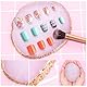 Harz Nail Art Palette,Maniküre Gemalt Palette,Goldener Rand NagellackPalette,Nail Art Make Up Paletten Display Fach Nagel DIY Zubehör(Weiß)