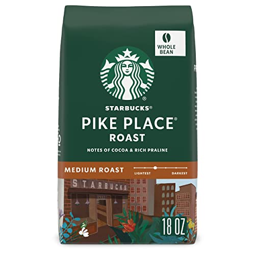 Starbucks Whole Bean Coffee—Medium Roast Coffee—Pike Place Roast—100% Arabica—1 Bag (18 Oz) #TOP2