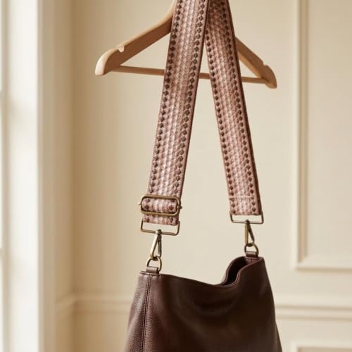 Image of Flower Purse Strap Replacement Embroidery Crossbody Shoulder Strap for Handbag Canvas Purse Extender Accessories