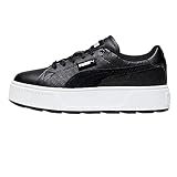 Obermaterial aus Wildleder PUMA Damen Karmen Logobsession Sneaker, Schwarz Schwarz Weiß, 41 EU