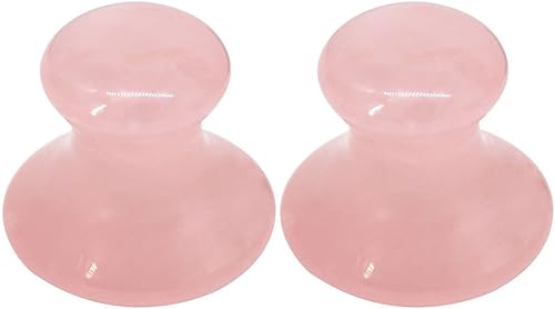 Miniatura 8 de Uonlytech 2 herramientas Gua Sha, masajeador facial de hongo de cuarzo rosa, piedras de jade, herramienta de masaje para mujeres, spa en casa, rosa
