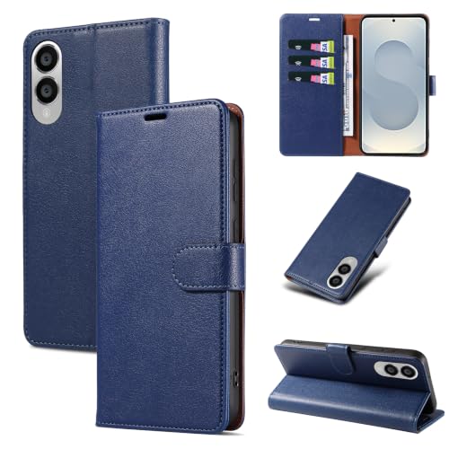 RKINC Wallet Case for Galaxy S25 Edge, 3 Card Holders, Blue