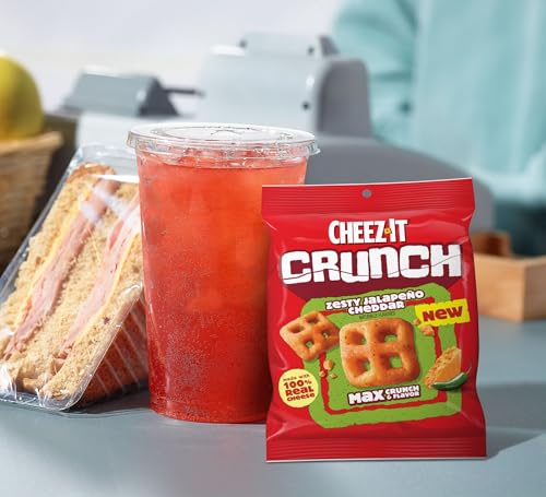 Cheez-It Crunch Cheesy Baked Snacks, Lunch Snacks, Zesty Jalapeno Cheddar (6 Pouches) - image 4