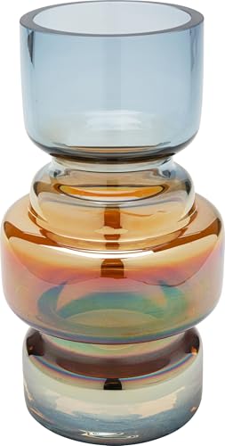 Kare Design Vase Phenom Multi, blau/orange, Blumenvase, Dekorationsvase, Gefäß für Blumen, Tischvase, 18cm