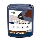 Covall Lona de Ojales Bicolor 260g/m² Impermeable Lona Gris/marrón súper Duradera para Techo, Tienda de campaña.(2x2m)