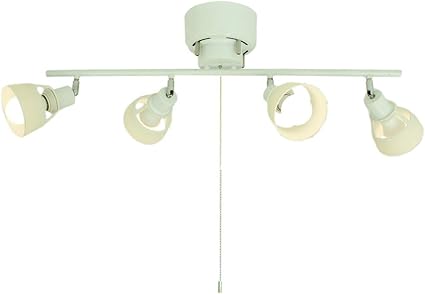 Amazon Wedolighting Led シーリングライト ４灯 スポットライト 天井照明 ダクトレール ペンダントライト リビング ダイニング 照明 シーリングスポットライト プルスイッチ付き ホワイト Wedolighting スポットライト