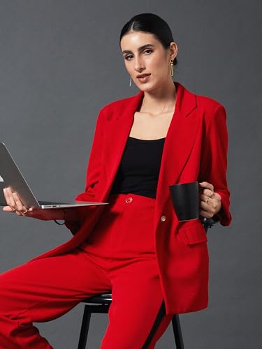 Image of Sassafras worklyf Women's Blazer Regular Fit Full Sleeves Longline Front Open Show Pocket - Casual Workwear Blazers