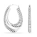 LeCalla Sterling Silver Drop Shape Bali Hoop Earring In Antique Finish for Women