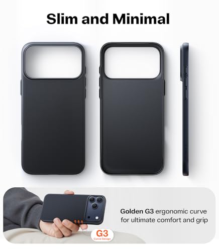 Image of TORRAS Slim Fit for iPhone 17 Pro Case Thin 6.3 inch Velvety Matte Black
