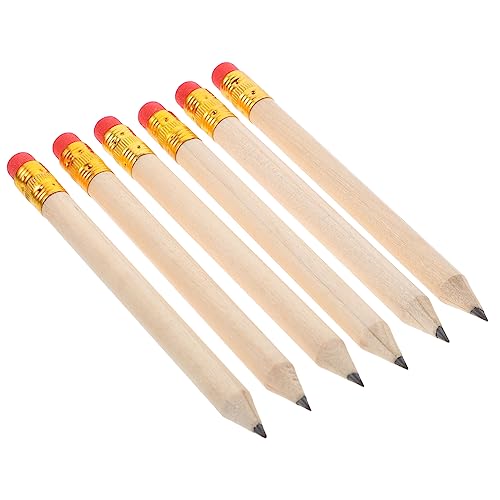 Generic 天然木製鉛筆 50本入 消しゴム付き ? コンパクト軽量 オフィス学習用 書き心地なめらか (10x0.6x0.6cm,赤)