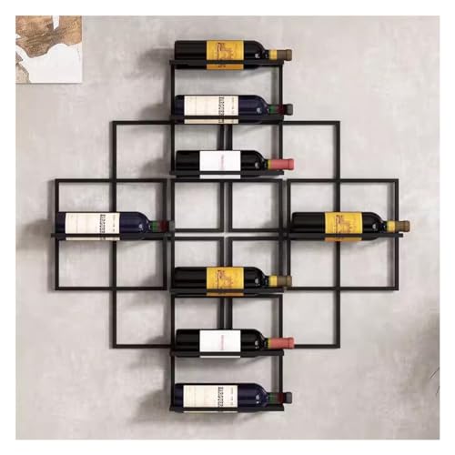 Casier à vin mural noir pour 8 bouteilles | Range-bouteilles flottant moderne 84cm