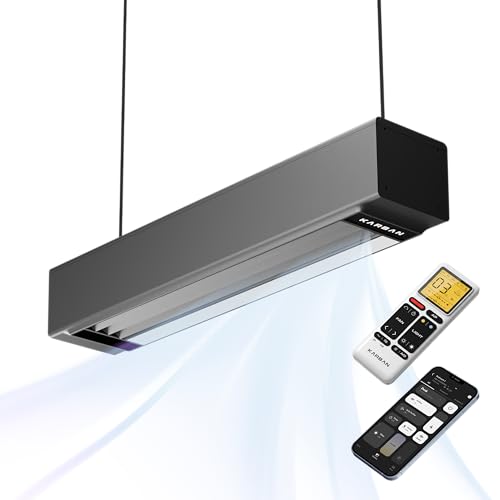 Image of KARBAN Airzone Smart Bladeless ceiling Fan & Light - BLDC Fan, App + Google /Alexa, Energy-Efficient, remote control | 6 Speed | Swing Mode | Home (Black)