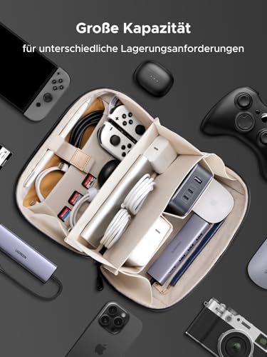 UGREEN Kabeltasche Zubehörtasche, Kabel Organizer Tasche Elektronik Zubehör Tech Pouch, Reise Cable Bag für Netzadapter, Maus… – Ansicht 3