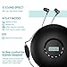 CD Player Portable Gueray Rechargeable Portable CD Player Car 1400mAh CD Anti-Skip Shockproof Personal CD Player with Headphones Jack USB AUX CD Music Disc with LCD Display (Black)