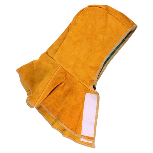 SEWACC Gorro de Chal de Protección para Soldadores Diseño Práctico y Transpirable, Cuero Caqui, para Cubrir el Cuello en Labores de Soldadura