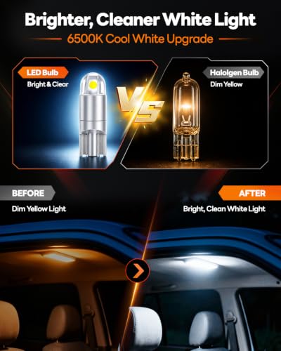 Image of 15PCS 194 LED Bulbs, T10 168 2825 W5W LED Replacement Bulbs, 6500K White