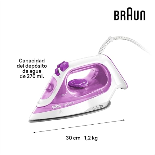 Miniatura 3 de Braun Hogar Plancha Ropa Vapor Texstyle, 2300 W, Suela Bidireccional 3d Superceramic, Déposito De 270 Ml, Frambuesa, Violeta, 140 Gr Min