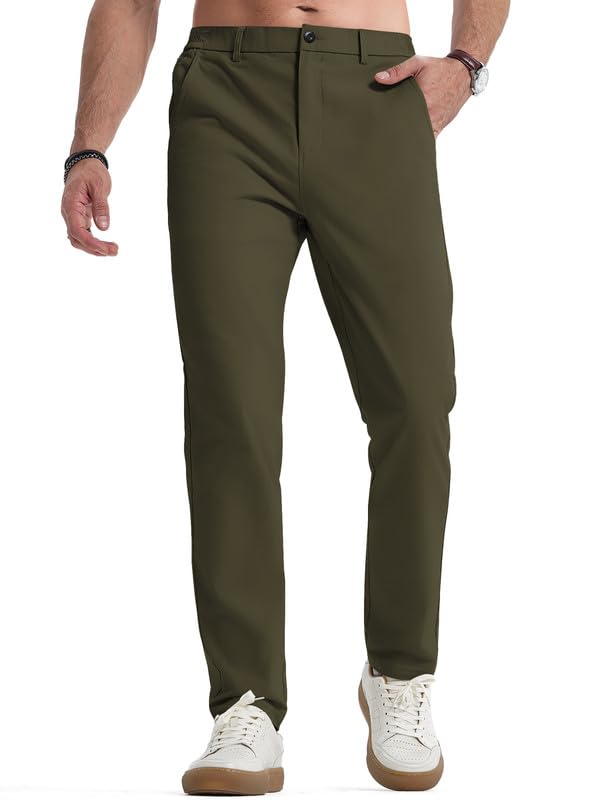 Elegancity Herren Chinohose Grün Stretch Freizeithose Regular Fit...