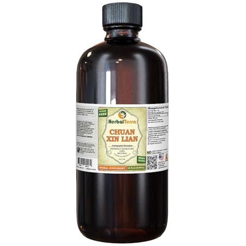 Chuan Xin Lian, Andrographis (Andrographis Paniculata) Tincture, Dried Herb Liquid Extract (Brand Name: HerbalTerra, Proudly Made in USA) 32 fl.oz (0.95 l)