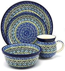 Polish Pottery 4-pc. Place Setting with Standard Bowl - Tranquility