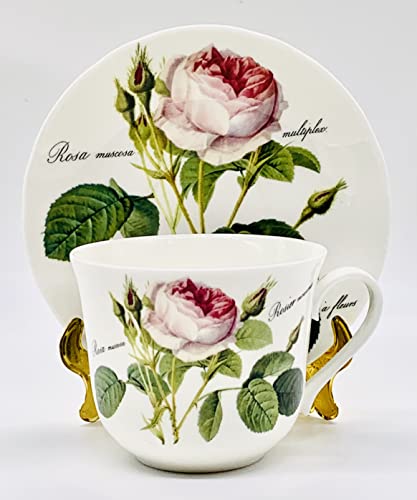 Roy Kirkham Redoute Rose Breakfast Cup and Saucer