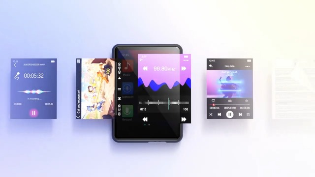 Lettore MP3 Bluetooth 5.3 Con Schermo Tattile 2.4", 64GB, Radio FM, Registratore | Supporto Fino A 128GB