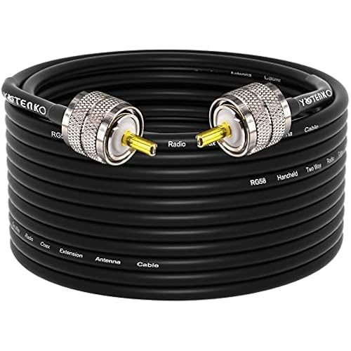 RG58 Coaxial Cable 49.2FT, PL259 Male to Male Coaxial 50 Ohm Coax