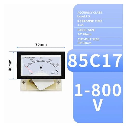 Tension DC AC mesurée par voltmètre analogique compact 38x68mm