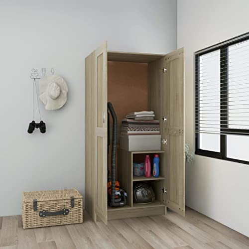 EMYRLXQW Armarios y almacenamiento, armarios y armarios-Armario de roble Sonoma, 82,5 x 51,5 x 180 cm, madera de ingeniería
