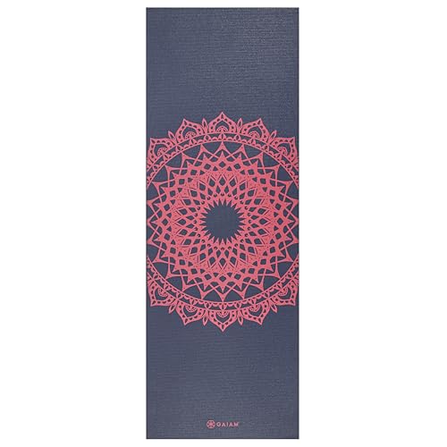 Gaiam Print Yoga Mat, Non Slip Exercise & Fitness Mat for All Types of Yoga, Pilates & Floor Exercises