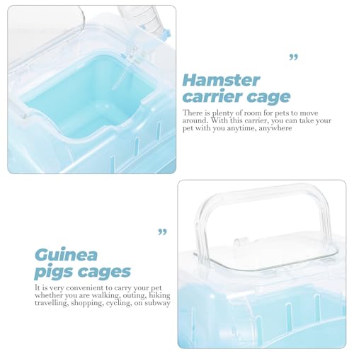 Jaula para hámster portátil de plástico resistente con espacio interior para animales pequeños 4
