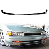 HYPER GLORY Front Bumper Lip Compatible with 1990-1993 Honda Accord, Unpainted Black T-R Style PU - Polyurethane Front Lower Chin Spoiler Protector, 1 PC