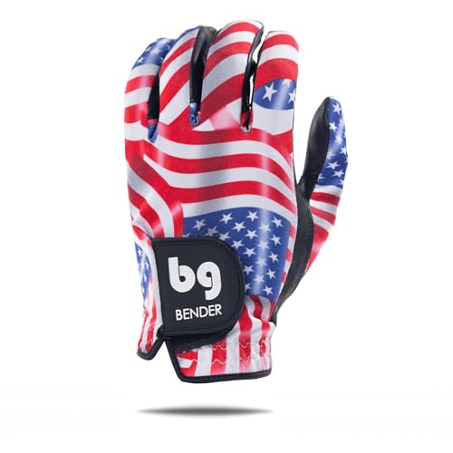 Bender Gloves - Men's Golf Glove, Durable Spandex Material, Unique Golf Gloves Men Left Handed Golfer (Wear On Right)