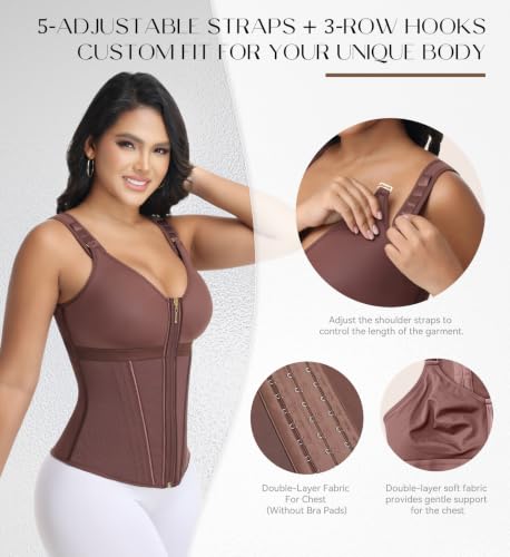 Image of SHAPSHE Waist Trainer Corset for Women Tummy Control Body Shaper with Bra