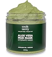 soul&sanity Aloe Vera & Mud Mask (200g) – Vegane Gesichtsmaske bestehend aus Matcha Arganöl und A...