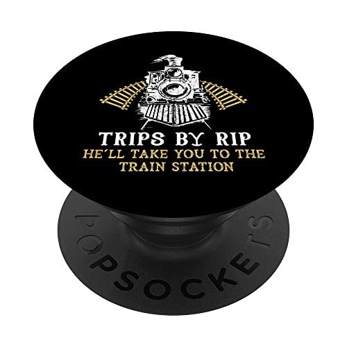 Viajes por Rip Llevarlo a la estación de tren Divertido Retro Vintage PopSockets PopGrip Intercambiable
