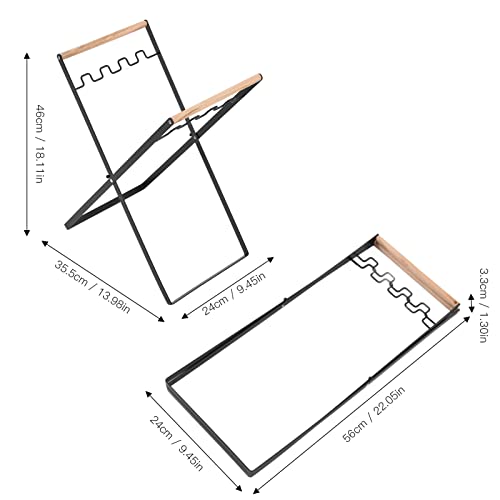 AUNMAS Müllsackständer, Müllsackhalter, modernes zusammenklappbares Design für Garten, Terrasse, Hof Schwarz - Image 8